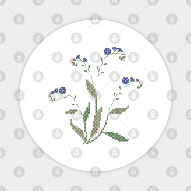 Alaska State Flower Forget Me Not Magnet by inotyler